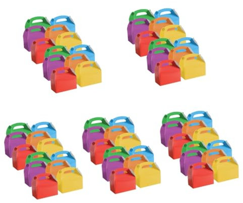 Mobestech 60 Stück Kartons Geschenkbox Süßigkeitenschachteln Süßigkeiten Fall Dessertschachteln Aus Papier Gastgeschenke Für Die Sesamstraße Keksdosen 300 g Weißer Karton Einfach Schmücken