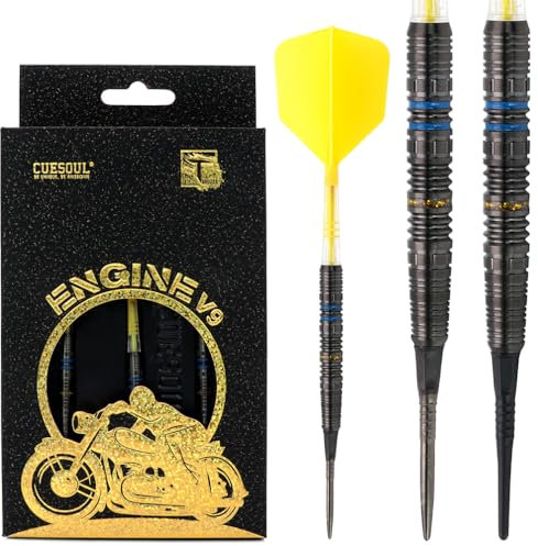 CUESOUL Engine V9 20g Stahlspitze,90% Wolfram-Dart-Set mit GEM Stone-Finish und vereinheitlichendem ROST T19 Carbon Flight