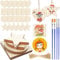 Sheryl&Rain 24 Pièces Boules de NoëL Bois, Boule Noel Personnalisable avec Cordons, Plaques en Bois non Finies pour Travaux Manuel, Deco Noel Bois pour Décoration, Bricolage, Peinture, Pyrogravure