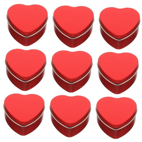 Pack of 10 Heart-Shaped Candy Boxes, Heart-Shaped Glass, Empty Biscuit Tins, Packaging Boxes for , Heart-Shaped Tins, Tin Box, Child Tinplate, Snack Box