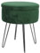 Harbour Housewares Velvet Round Foot Stool with Storage - Green with Black Legs - Modern Dressing Table Pouffe Footstool Vanity Seats Vanity Chairs Footstools for Living Room, Bedroom