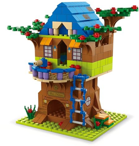 Geniteen Giocattoli da Costruzione 6 in 1 Casa sull'Albero Set da 1000 Pezzi, Kit Modello da Costruire e Regalo per Bambini e Adulti, Giocattolo Educativo, Regalo per Compleanno, Natale e Capodanno