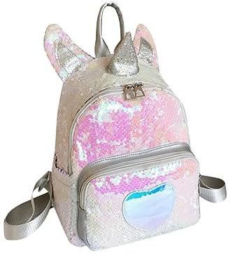 PACKOVE 1stück Einhorn Rucksack Mit Pailletten Stylischer Reisen Rucksack Für Frauen Und Mädchen Großes Volumen Für Schule Reisen Und Freizeit Cartoon Design Für Outdoor-aktivitäten