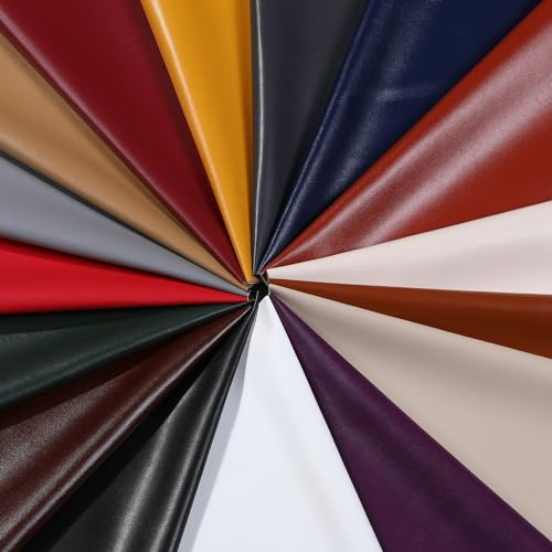 Faux Leather Fabric Smooth Vinyl Leatherette Light Upholstery Crafts Material,16 Colours,Durable & Tough Luxurious Nappa,Neotrims UK. Black, 1 Meter