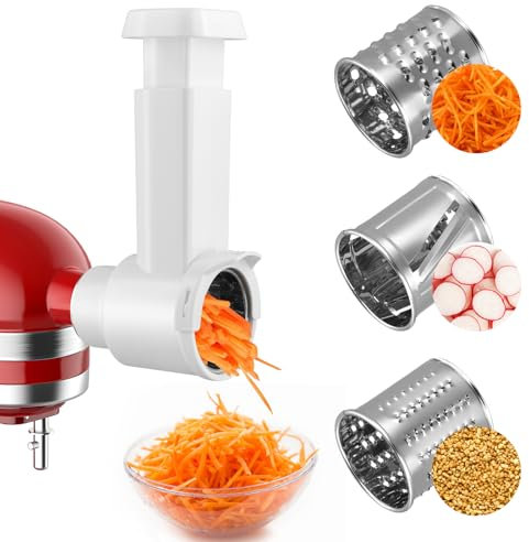 Coupe-légumes pour Kitchenaid, râpe à légumes en acier inoxydable, avec trois lames inoxydables, accessoires pour mixeur, coupe-fruits
