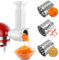Gemüseschneider für Kitchenaid, Edelstahl-Gemüsereibe-Zubehör Mit Drei Rostfreien Klingen, Slicer Shredder Aufsätze für Mixer, Obstschneider