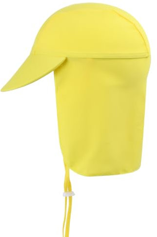 Cappello Visiera Protettiva Bambini, Berretto Collo Protezione Solare, Cappello da Sole, Cappelli Estivi per Bebè 50 + UPF, Cappello da Spiaggia per 1-6 Anni(IT, età, 1 Anno, 3 Anni, Giallo)