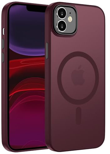 ORDA für iPhone 11 Hülle 6.1 Zoll Kompatibel mit MagSafe,Magnetisch Handyhülle für iPhone 11 Case Durchscheinende Matt Rückseite Dünn Stoßfest Schutzhülle Pflaume