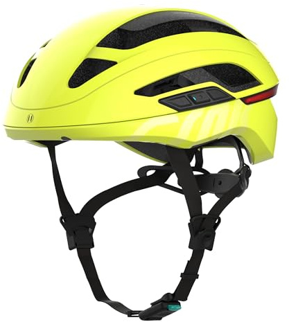 CRNK Angler Alpha Fahrradhelm – Unisex E-Bike & Rennrad Helm mit LED Blinker, Bremslicht & Rücklicht – Integrierte Bluetooth Kopfhörer & Mikrofon – Aerodynamisch, Leicht & Belüftet