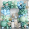 Dusty Green and Blue Balloon Arch Kit, 116pc Slate Light Blue Sage Green Balloons Garland, Pastel Olive Baby Balloon for Boys Girls Birthday Wedding Baby Bridal Shower Party Decorations