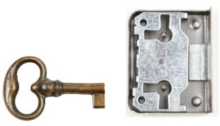 Holzando Möbelschloss 02.0022 mit Schlüssel 3011 - Dornmaß 25mm - Halmlänge 22mm