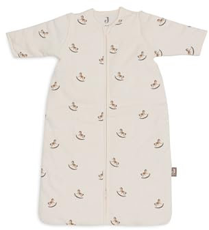 Jollein Schlafsack Baby - Nostalgic Ride - 90 cm - Baumwolle - 2.5 bis 3.5 TOG - Abnehmbare Ärmel - Oeko-TEX Zertifiziert - Baby Schlafsack - Schaukelpferd Print