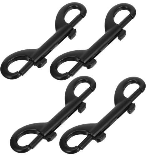 SOLUSTRE 4stücke Doppelend-bolzen-schnapphaken Metallclips Schwarz Robuster Karabiner Für Seile Ketten Gurte Tierleinen Vielseitiger Klickverschluss Outdoor-befestiger