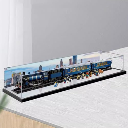 Acrylic Display Clear Collectible Box, Compatible with Lego 21344 Orient Express Building Block Model Dust Storage Box Display Box (Box Only) (Baking Spray)