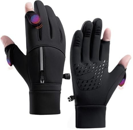 MILAIUN Fahrradhandschuhe Winter, Touchscreen Handschuhe Herren/Damen, wasserdichte Nicht -Slip Outdoor Thermohandschuhe mit Schnalle, Full Fingerhandschuh Geeignet zum Arbeiten, Laufen （XL）
