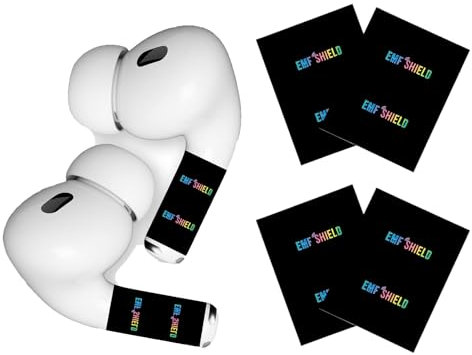 EMF-Blocker-Aufkleber für AirPods, neutralisieren, Schutz für Bluetooth-Kopfhörer, Handys, kabellose Ohrhörer, elektronische Geräte, EMF-Reduzierung, Schadensschutz, 2 Paar, Schwarz