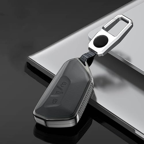 QPDDFG Coque de Clé pour VW Golf 8 e-Golf 8 Golf R Golf GTI 2020-2025, Coque Clé Porte-clés Coque de clé de Voiture Protecteur de clé de Voiture Télécommande Boîtier de clé,A Black