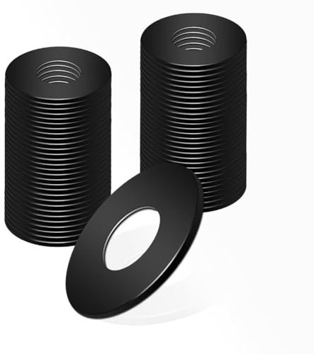 YFLeomry Rondelles Inox M6x12mm,80 Pièces Rondelles Plates,Inoxydable Noir Joints Bague D'étanchéité Noir Plate pour L'étanchéité des Vis