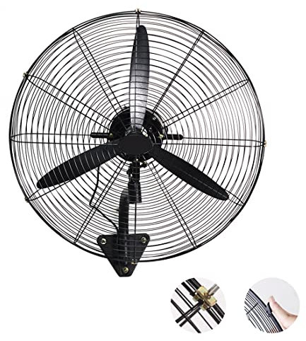 Ventilatore - Ventilatore da parete industriale per impieghi gravosi - Ventilatore da parete oscillante - 3 velocità - 220 V nero - Raffreddamento antiuragano - per,Black-28In - 780mm x 880mm - 280 W