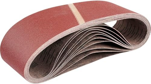 Goodway Gewebe-Schleifbänder 25 Stück │ 100 x 560 mm │ je 5 x Korn 40/60/80/120/180 │ für Bandschleifer │ Schleifband-Set