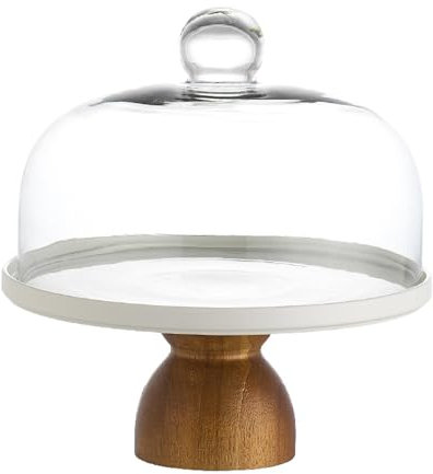 KESOTO Vassoio per Torta in Legno Trasparente, Grande