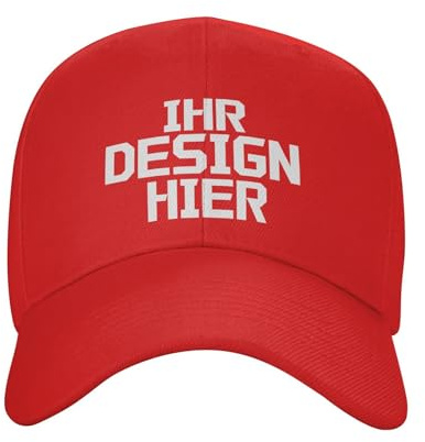 Tingwei Personalisierte Basecap - Personalisierte Cap für Männer & Frauen - Verstellbare Cap mit Logo/Text - Hochwertiges Baumwollmaterial - Rot