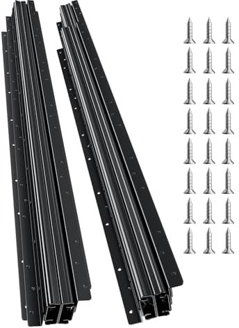 VEVOR Undermount Drawer Slides, 40 inch, Full Extension Ball Bearing Under Stair Cabinet Rails, 260 LB Load Capacity Heavy Duty Bottom Stair Cabinet Glides Track Runners,for DIY Replacement, Black