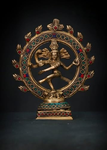 Seven Chakra Tree Messing Natraj Statue, Tanzendes Shiva Idol, Rudra Shiva Figuren, Natraja Statue, Nataraj für Zuhause, Tempel, Büro, Dekor, Pooja, Geschenke