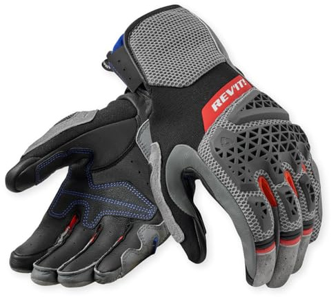 Revit Sand 5 Motorrad Handschuhe, schwarz/grau/rot, XL