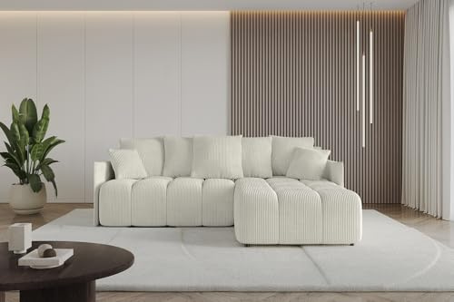 ALTDECOR Ecksofa mit Schlaffunktion und Bettkasten Corner Sofa Bett Eckcouch Couch L-Form Schlafcouch Ausziehbar Wohnlandschaft Schlafsofa Cauchsofa LONLI-L 251x189x68 Hellgrau