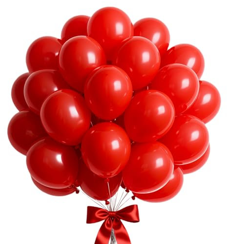 Luftballon Girlande Rot, 100 Stück 10 Zoll Rote luftballons, Rot Girlande Luftballons Geburtstag Set, Rote Latex Ballons Set für Geburtstag Babyparty Hochzeit Festival Jahrestag Party Deko