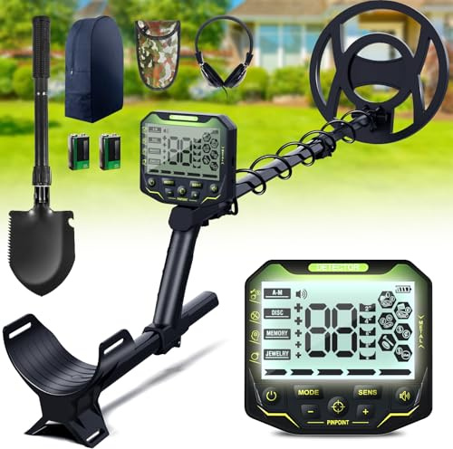 KingSom Detector de Metales Profesional para Adultos, 5 Modos de Búsqueda, Localización Precisa, Detector de Metales con Bobina Impermeable IP68, Pantalla LCD, Pala, Mochila y Audífonos, Chip DSP