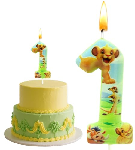 Löwe Kuchen Deko, 3D Lion Kerze, Geburtstagskerzen, Thema Party Kuchen Deko, 1 Geburtstag Junge