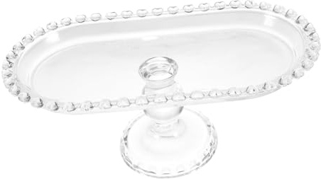 UKCOCO Alzata Per Torta in Vetro Piedini Piatto Di Frutta in Vetro Elegante Piatto Da Dessert Per Snack in Cucina e Banchetti