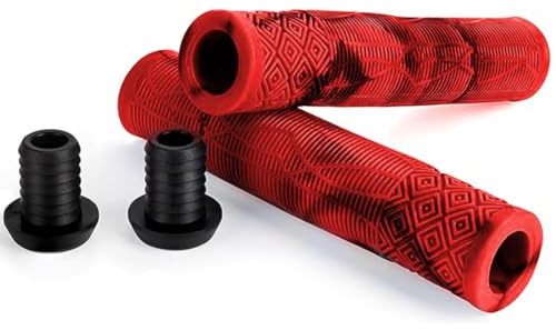 ARYIMYDP 1 Par Puños Bicicleta MTB 160mm Antideslizantes, para Manillar de BMX/Monopatín, Material Goma Suave, 22mm Diámetro, Rojo