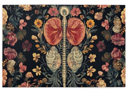 Die menschliche Niere, die Wirbelsäule, die Blume, 1000 Teile Puzzles für Erwachsene, Holzpuzzles für Erwachsene, Geschenke, Heimdekoration