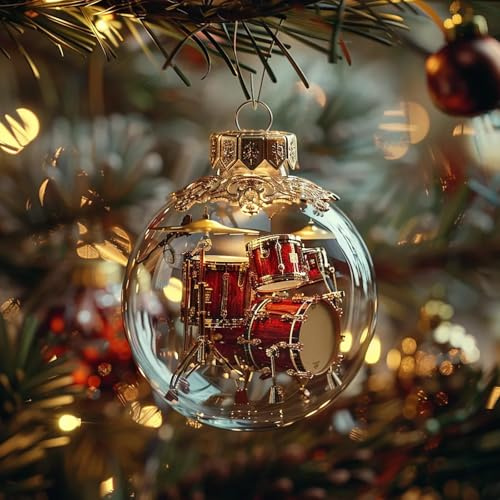 2D Arclyic Musical Harmony Christmas Ornament, 8 Style Handcrafted Gift with Guitar, Piano, Violin & Saxophone, Handcrafted Musician Gift for Teachers, Band Members & Holiday Tree Decoration