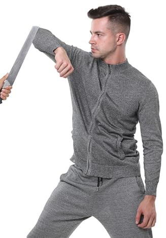 WYWY Giacca Anti-Coltello - Livello 5 Anti-Taglio Anti-Pugnalata, Resistente all'Usura, Giacca con Cerniera Anti-Strappo e Anti-Morso per Protezione Personale e Sicurezza Outdoor(S)