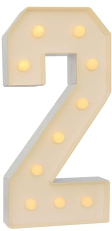 Numero di luci a LED, 100 cm, numero grande con lampadine, 0 1 2 3 4 5 6 7 8 9, con scatola della batteria, 2000 – 3000 K, per feste di laurea, matrimoni (2)