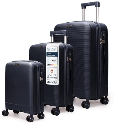 4FLY Leichter Hartschalen-Reisekoffer Set 3-teilig (M/L/XL) – Koffer Set mit TSA-Schloss, 4 Spinner-Doppelrollen & Aluminium-Teleskopgriff, Reisegepäck Set mit Handgepäck & Aufgabegepäck