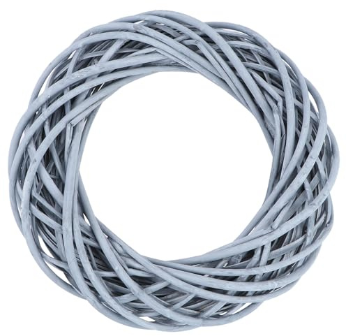 Runder Adventskranz aus Weidenrattan, Silber, für Weihnachten Mottoparty | Einfacher Girlanden, Rattan Dekoration, Selbstgemacht Rattan, Rattan Anhänger, 1 Stück Pendant