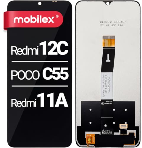 MOBILEX® Pantalla LCD para Xiaomi Redmi 12C / Poco C55 / Redmi 11A | Display + Táctil | Resolución Original | Sin Marco | Repuesto OEM
