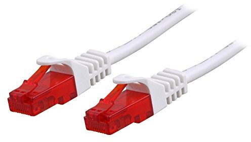 BIGtec LAN Kabel 0,75m Netzwerkkabel Ethernet Internet Patchkabel CAT.6 weiß Gigabit für Netzwerke Modem Router Switch 2 x RJ45 kompatibel zu CAT.5 CAT.6a CAT.7 Stecker