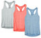 icyzone® Damen Funktions-Tanktop Sporttop Unterhemd Stretch fuer Yoga Fittness training Damen Tanktop Racerback ,Granite/Blue/Orange,XL