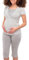 Herzmutter Pyjama Grossesse - Pyjama Maternité Allaitement - Vêtement de Nuit - pour Femme Enceinte - Pyjama Ensemble Maternité - Pantalon midi - Manches Courtes - 2600 (XL, Blanc/Gris)