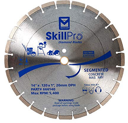 Mercer Industries SkillPro Segmentierte Diamantklinge, 35,6 cm x 0,3 cm x 2,5 cm, 20 mm DPH