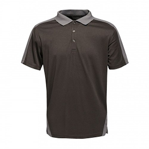 Regatta Professionelles Contrast Coolweave Wicking Poloshirt, Schwarz/Sealgr, M