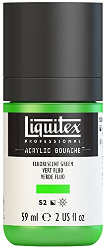 Liquitex Professional Gouache acrílico extrafino viscocidad Baja, Tubo 59 ml, Verde Fluorescente, 2 Fl Oz (Pack of 1)