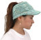 URSING Damen Grobstrick Beanie Mütze Pferdeschwanz Frau Winter Twist Schirmmütze Wollmützen Damenmütze Aushöhlen Kappen Strickmütze mit Zöpfen Loch Wintermütze (C)