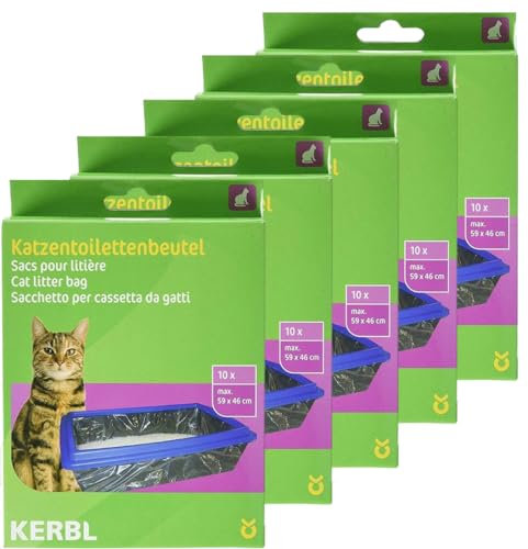 Kerbl 84215 Beutel für Katzentoiletten XL 59 x 46 cm, 5 x 10er-Pack